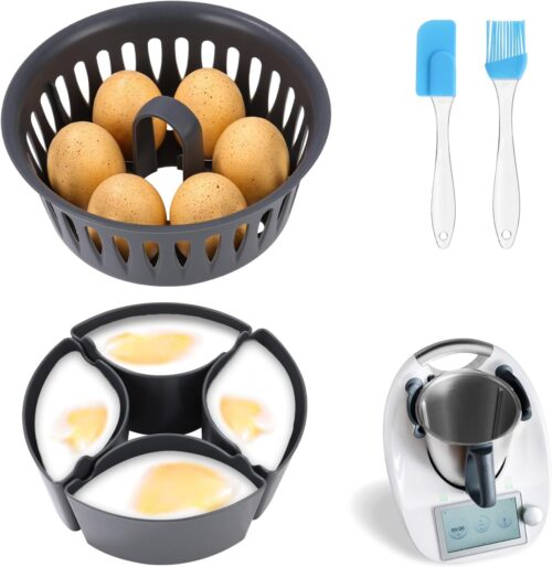 Cuiseur a Œufs et Moule a Œufs Poches, Accessoire compatible pour Thermomix TM6, TM7, TM31, Sans BPA, Pour 4 Oeufs Poches 6 Œufs C