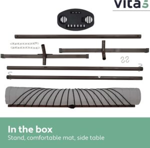 Vita5 Hamac sur Pied 2 Places avec Coussin, Hamacs Double Portable, Support Solide en Acier revetu, Charge Max de 200 Kg, Hauteur Re