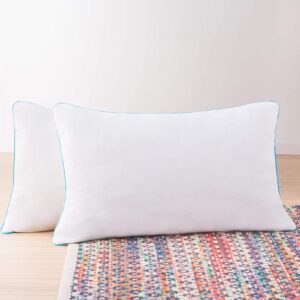 Linenspa 40 x 60 cm Oreiller en flocons de mousse a memoire de forme - paquet de 2, Blanc