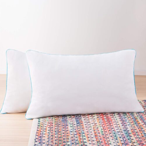 Linenspa 40 x 60 cm Oreiller en flocons de mousse a memoire de forme - paquet de 2, Blanc