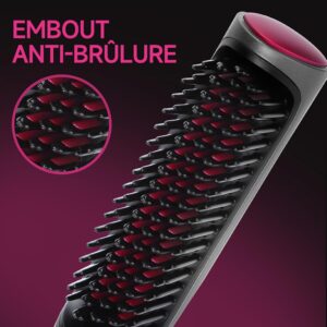 Aigostar Tessa - Brosse Lissante Ionique pour Cheveux,Fer a Lisser Professionnel,5 Reglages De Temperature,130C-210C,Chauffage Rap