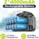 71M2pCNvMSL._AC_SL1500_.jpg highsam Pressure Washer Nettoyeur haute pression sans fil 4 vitesses max. 120 bar avec 2 batteries 4,0 Ah, buse rotative 6 en 1 et 1