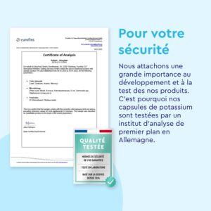 Potassium 270 Gelules, Hautement Dose 800mg de Potassium Elementaire, Pour la Fonction Musculaire et le Systeme Nerveux, 100 Citr