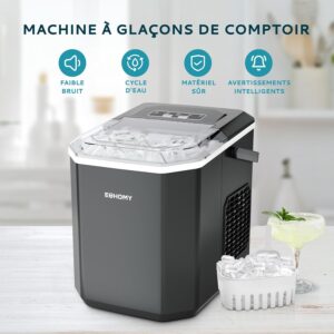 Machine à glaçons EUHOMY 12 kg/jour, 9 cubes en 6 min