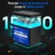 Batterie DCHOUSE 12V 100Ah LiFePO4, BMS 100A ameliore, jusqu'a 15000 cycles, batterie au lithium 1280Wh, parfaite pour les camping-c