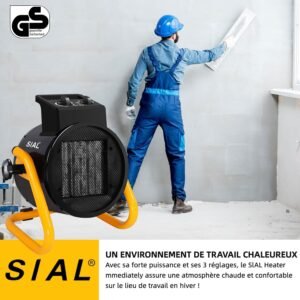 SIAL Chauffage Soufflant 3000 W - Radiateur electrique - Ceramique - Chauffage Industriel - Chaleur Rapide 3 Secondes - Thermostat