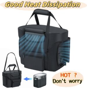Sac de station d'alimentation portable compatible avec ECOFLOW DELTA 2, sac de transport avec sangles pour station d'alimentation, h