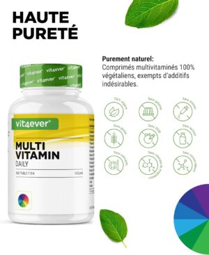 Multivitamin Daily - 450 comprimes avec formes bioactives - 15 mois de reserve - Mineraux precieux toutes les vitamines A-Z - Vega