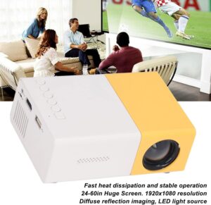 Tbest Video Projector, Projector, 4K Projector, 16 9 Projector, Portable Projector 24 to 60 Inches Resolution 192080 Large En Projec