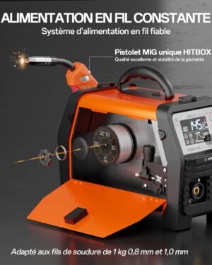 HITBOX Poste a Souder MIG Portable 145A Machine a Souder 4 en 1 Sans Gaz 240V MIGARCTIG par ContactPistoleur Onduleur Numer