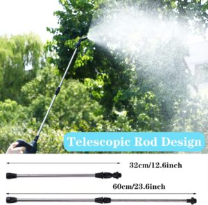 DOUBFIVSY Pulverisateur Electrique de Jardin avec 3 Buses et 5M de Tuyau, USB Rechargeable, Protection des Plantes, Desherbage et La