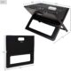 AKTIVE 63033 - Barbecue a Charbon Portable et Pliable en Acier Noir et Rectangulaire, avec Poignee de Transport, Dimensions 45 X 29