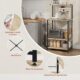 71NhbUOcLL._AC_SL1500_.jpg WOLTU Etagere Micro Onde, Meuble Cuisine Rangement, a 4 Niveaux, 4 Crochets, 60x40x123cm Noir Chene Clair