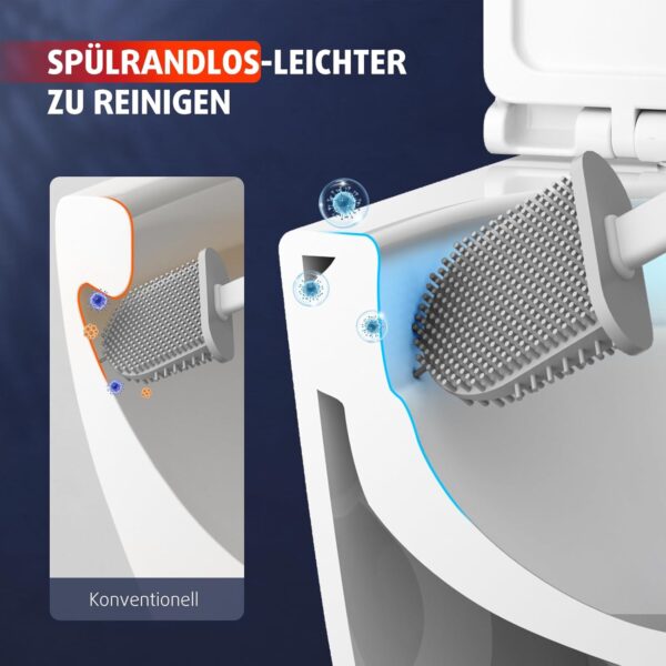 Rainsworth Superspin 360 Wall-Mounted Rimless Toilet Seat and Toilet Seat with Soft-Close Mechanism White