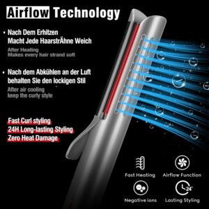 Styler de Flux d'Air Lisseur Boucleur Cheveux 2 en 1 PARWIN PRO BEAUTY Fer a Lisser avec Ventilateur Frais, 130-220 C, avec ecran LE