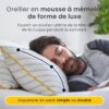 Cosi Home Rectangular Memory Pillow 71 x 45 cm White Breathable Cushion with Bamboo Cover, Adjustable Height, Machine Wash, for Ba