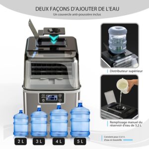 Machine à glaçons Relax4life 18 kg/24 h, inox, 3,2 L