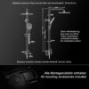 Gorbach Square Shower Column Shower Head Shower Bathroom Shower Column Black without Tap Adjustable Height Wall Shower Set with Show
