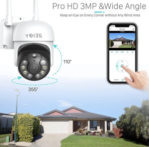 71NvKbExo6S._AC_SL1500_.jpg REIGY 3MP Outdoor WiFi Surveillance Camera PT 360 1296P IP Wireless Security Camera with Motion Detection Night Vision in Colour Two