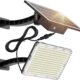 JACKYLED Lampe Solaire Puissante Exterieure de 1000 Lumens, Projecteur Led Solaire avec Batterie a Grande Capacite 5000 mAh, Eclaira