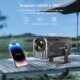 HY320 Mini Video Projector, Wifi Bluetooth Mini Video Projector Supports 4K, Portable Outdoor Projector Android TV Home Cinema Pro