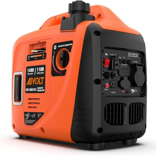 AIVOLT 1400W Gasoline Generator Set Silent Inverter Generator with AC 230VDC 12VUSB Type-A Outlets and 2.5L Tank Portable Lightwei