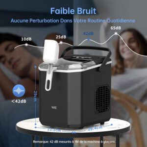 71OY63MhGzL._SL1500_.jpg Machine à Glaçons WIE – 12kg/24h, Silencieuse, Portable
