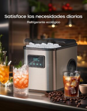 Machine à glaçons acier inoxydable, écran LED, 2 tailles