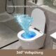 HOROW Rimfree Wall-Mounted Toilet Seat with Soft-Close Toilet Seat, Water Saving Length 48 cm White