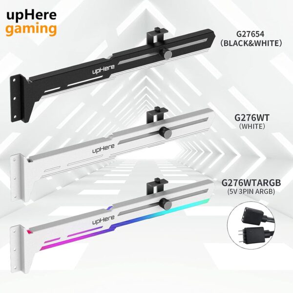 upHere gaming G276WTARGB GPU ARGB LED Sync Adjustable According to Graphics Card Support for Video Card Support Stiffener