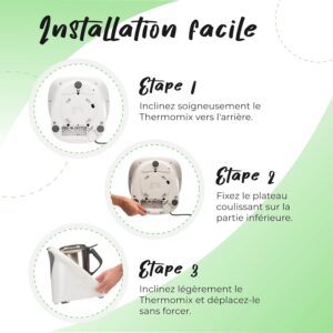 KochFix - Plaque coulissante pour Thermomix TM5TM6 - Glissiere invisible - Pour deplacement securise du Thermomix - Accessoires The