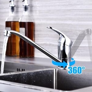 Minnhua Laiton Robinet De Cuisine Pivotant A 360 Robinet De Cuisine Eau Froide Et Chaude Mitigeur D'evier De Cuisine Avec Pivotant