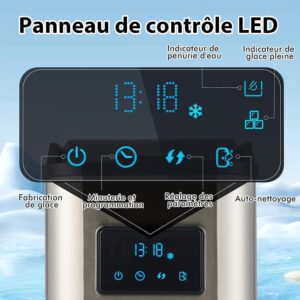 Machine à glaçons Nugget RELAX4LIFE 27 kg/24h inox