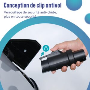 Adaptateur Type2 vers Type1 EVPEIWE - clip anti-vol 1632A