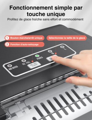 71PncL5JOGL._SL1500_.jpg Machine à glaçons CROWNFUL portable 12 kg/24h autonettoyante