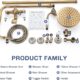 SINKTORY Retro Brass Shower Column with Mixer, Shower System Shower Set Wall Mounted Shower Kit with 20 cm Shower Head, Shower, Bath