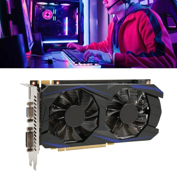 Gaming Graphics Card, 6GB 192Bit GDDR5 Dual Fan Computer Graphics Card, Multimedia Interface HD DVI and VGA Interface, Support Stere