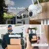 Ctronics PTZ Outdoor WiFi Surveillance Camera 1080P IP Camera Human Detection Automatic Tracking Pan 355 Tilt 90 Audio Bidirection