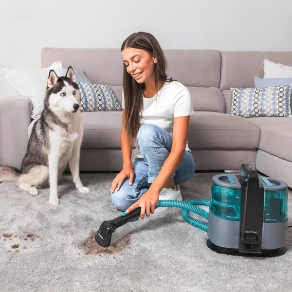 71QP102gYJL._AC_SL1000_.jpg Cecotec Nettoyeur de Tapis Conga 4000 CarpetSpot Clean. Nettoyeur Vapeur 400 W, 2 Reservoirs (Eau Propre et Eau Sale), Pulverisatio