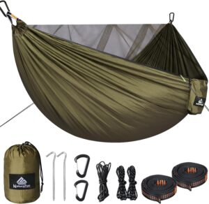 Hamac de camping NATUREFUN nylon avec moustiquaire 300 kg