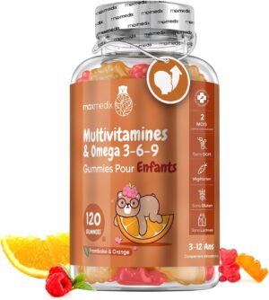 Multivitamines enfants 3+ – 120 gommes, Oméga 3-6-9