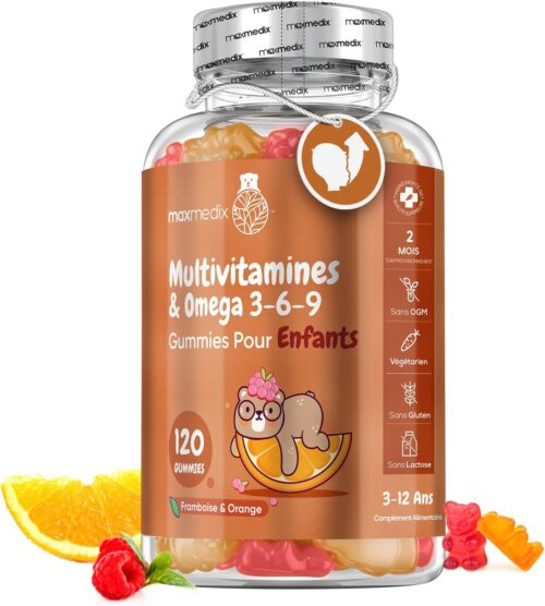 Multivitamines enfants 3+ – 120 gommes, Oméga 3-6-9