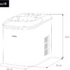 H.Koenig Machine à Glaçons KB14, 12kg en 24h, 9 Glaçons Prêts en 6 min, 2 tailles de Glaçons, Autonettoyante, Silencieuse 2,1L, Glaç