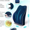 Travel Ease Coussin de Soutien Lombaire Ergonomique, Support Dorsal en Mousse a Memoire pour Siege de Voiture Chaise de Bureau, Doss