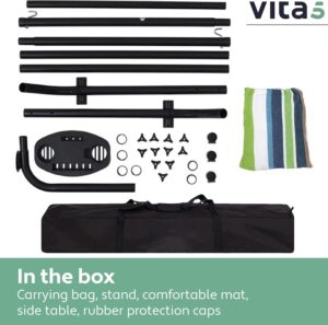 Hamac sur pied Vita5 2 pers toile coton, support solide