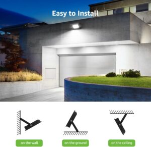 Lepro Projecteur LED Exterieur 50W 2 Pieces, 4250LM Spot Led , 5000K Blanc Froid , IP65 Etanche Eclairage de Securite, Projecteur po