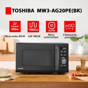 Micro-ondes Toshiba 20 L 3-en-1 avec gril, 5 niveaux