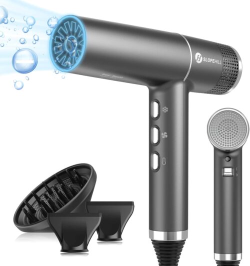 Slopehill Seche-Cheveux Professionnel avec Moteur Sans Balais Unique Micro-Filtre Innovant Technologie Oxy Active Affichage Le