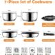 Set casseroles induction 7 pcs ROSSETTO poignées amovibles