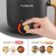 Audecook Hot Pot electrique avec Cuiseur a Vapeur, 1.5L Portable PoeLe Multifonction, Parfait Pour NouillesPaTesœUfsSoupeSteak (